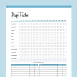 Printable Page reading Tracker - Blue