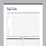 Printable Page reading Tracker - Grey