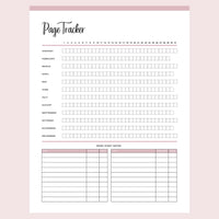 Printable Page reading Tracker