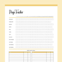 Printable Page reading Tracker - Yellow