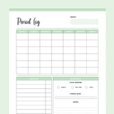 Printable Period Tracker Journal - Green