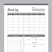 Printable Period Tracker Journal - Grey