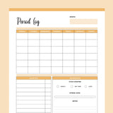 Printable Period Tracker Journal - Orange