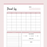 Printable Period Tracker Journal - Pink