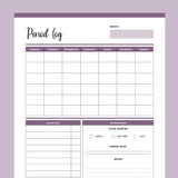 Printable Period Tracker Journal - Purple