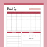 Printable Period Tracker Journal - Red