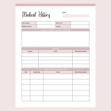 Personal Medical History Template Page 1