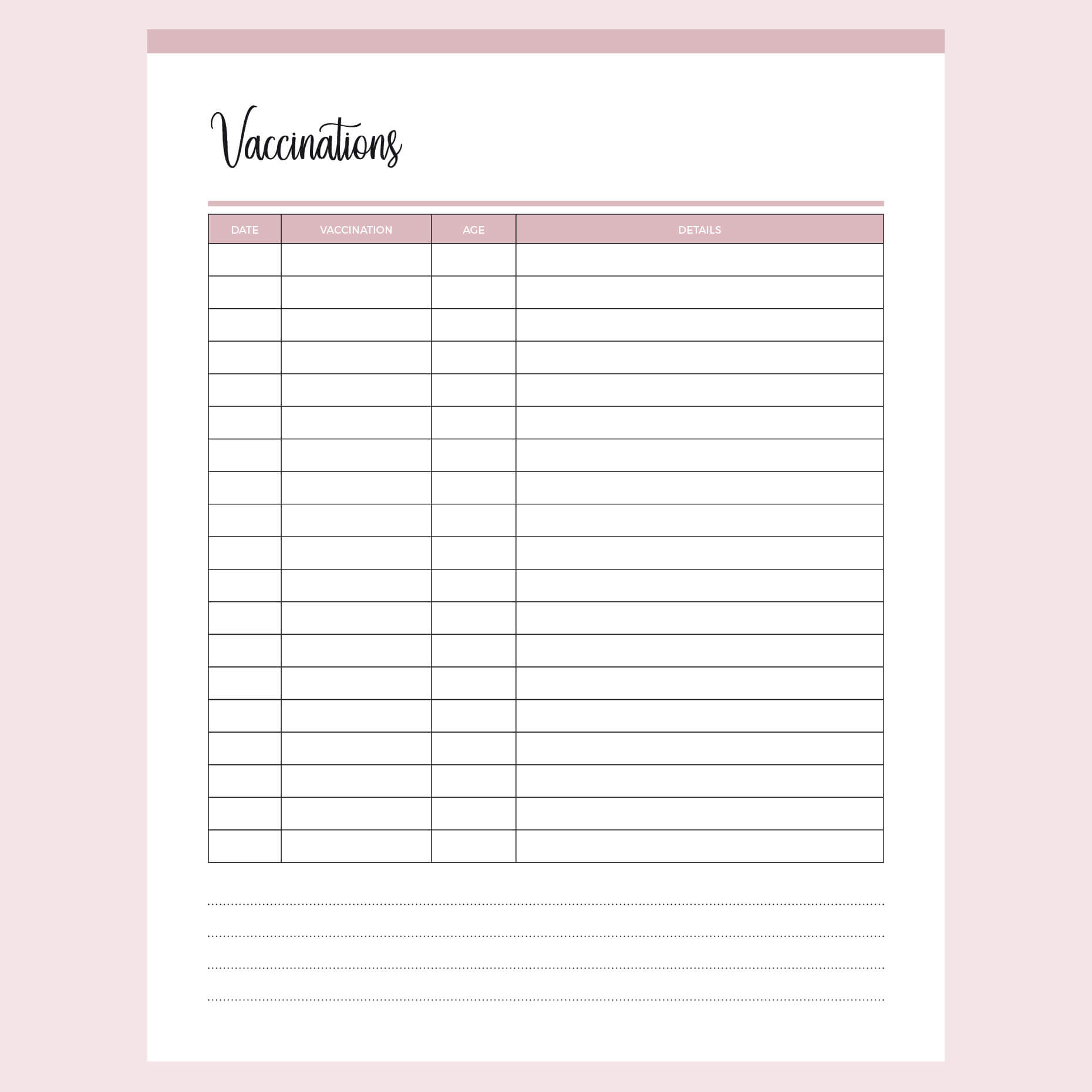 Printable Pet Vaccination Record – Plan Print Land printable-pet-vaccination-record-plan-print-land