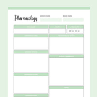 Printable Pharmacology Cheat Sheet - Green