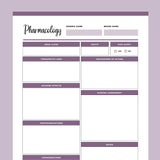 Printable Pharmacology Cheat Sheet - Purple