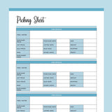 Printable Picking Sheet For Resellers - Blue