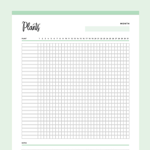 indoor plant watering schedule template Printable Plant Watering Chart – Plan Print Land