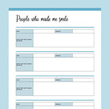 Printable Positivity and Happiness Planner - Blue