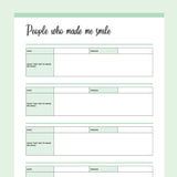 Printable Positivity and Happiness Planner - Green