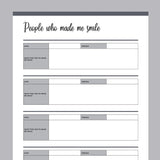 Printable Positivity and Happiness Planner - Grey