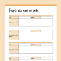 Printable Positivity and Happiness Planner - Orange