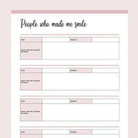 Printable Positivity and Happiness Planner - Pink