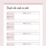 Printable Positivity and Happiness Planner - Pink