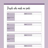 Printable Positivity and Happiness Planner - Purple