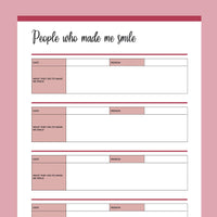 Printable Positivity and Happiness Planner - Red