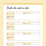 Printable Positivity and Happiness Planner - Yellow