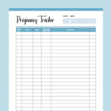 Printable Pregnancy Cycle Tracker - Blue