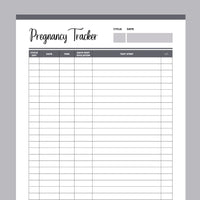 Printable Pregnancy Cycle Tracker - Grey