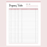 Printable Pregnancy Cycle Tracker