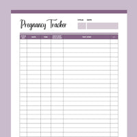 Printable Pregnancy Cycle Tracker - Purple