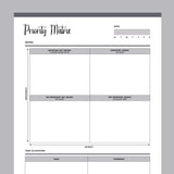 Printable Priority Matrix Template - Grey