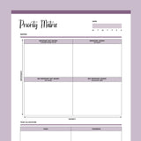 Printable Priority Matrix Template - Purple