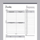 Printable Priority Matrix and Planner - Grey
