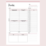 Printable Priority Matrix and Planner