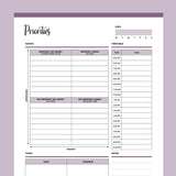 Printable Priority Matrix and Planner - Purple