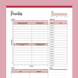 Printable Priority Matrix and Planner - Red