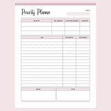 Printable Priority Planner