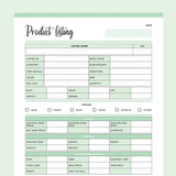 Printable Product Listing Template for Ebay - Green