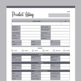 Printable Product Listing Template for Ebay - Grey