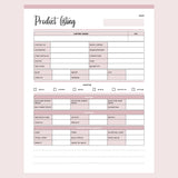 Printable Product Listing Template for Ebay