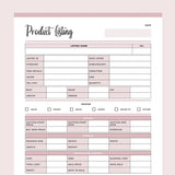 Printable Product Listing Template for Ebay - Pink