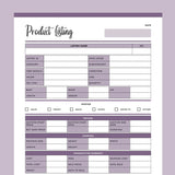 Printable Product Listing Template for Ebay - Purple