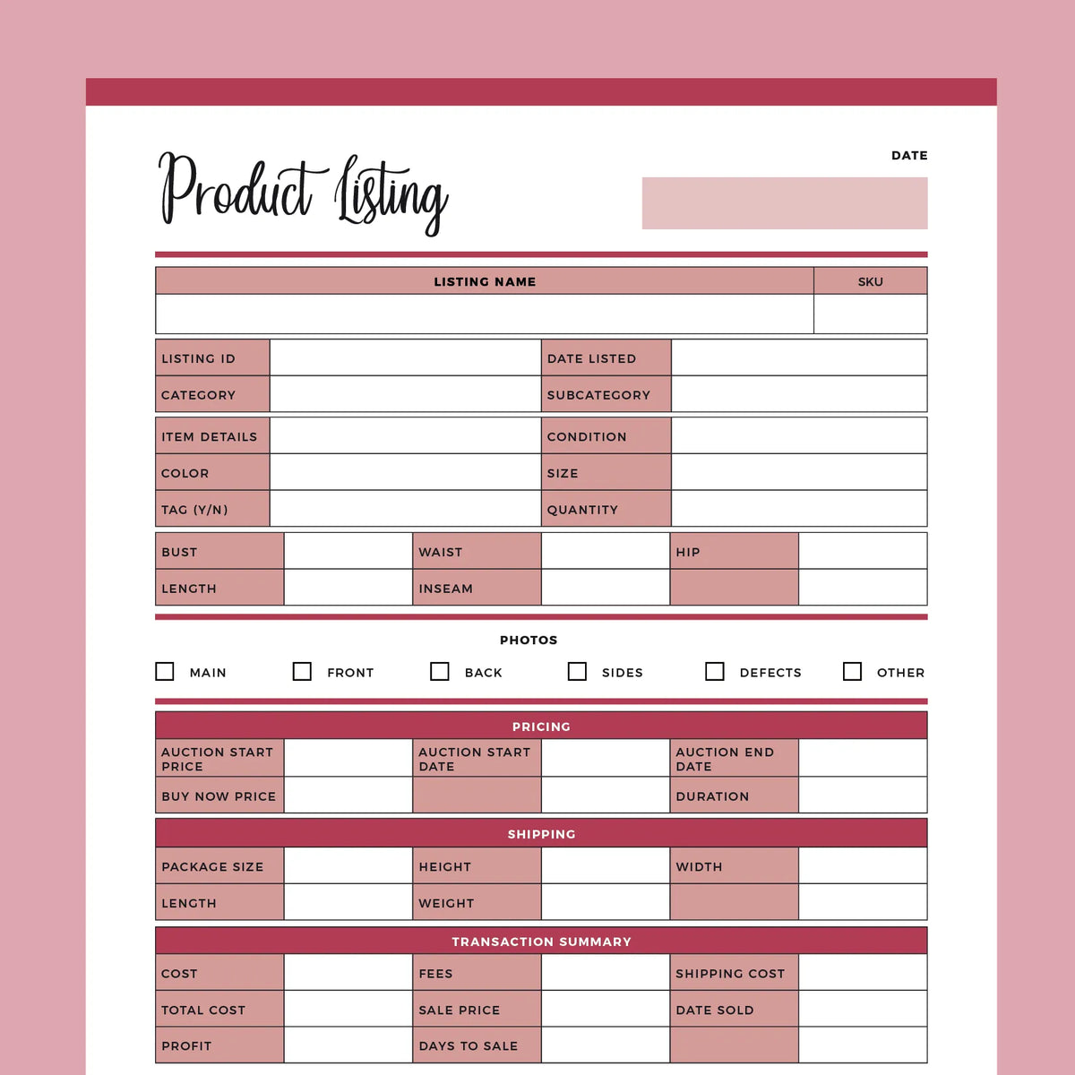Printable Product Listing Template For Ebay Instant Download PDF printable-product-listing-template-for-ebay-instant-download-pdf