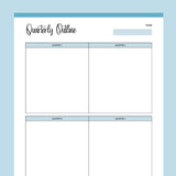 Printable Quarterly Outline - Blue