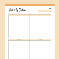 Printable Quarterly Outline - Orange