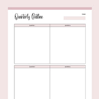 Printable Quarterly Outline - Pink