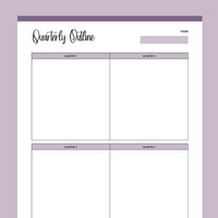 Printable Quarterly Outline - Purple