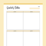 Printable Quarterly Outline - Yellow