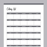 Printable Quilt Cutting List - Grey