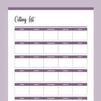 Printable Quilt Cutting List - Purple
