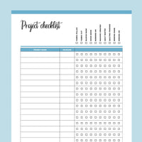 Printable Quilt Project Checklist Template - Blue